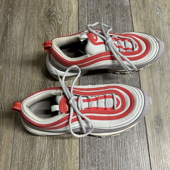 Nike Air Max 97 Womens Size 9 Shoes White Gray Red CI7388-002 Reflective Shoes - Picture 2 of 13